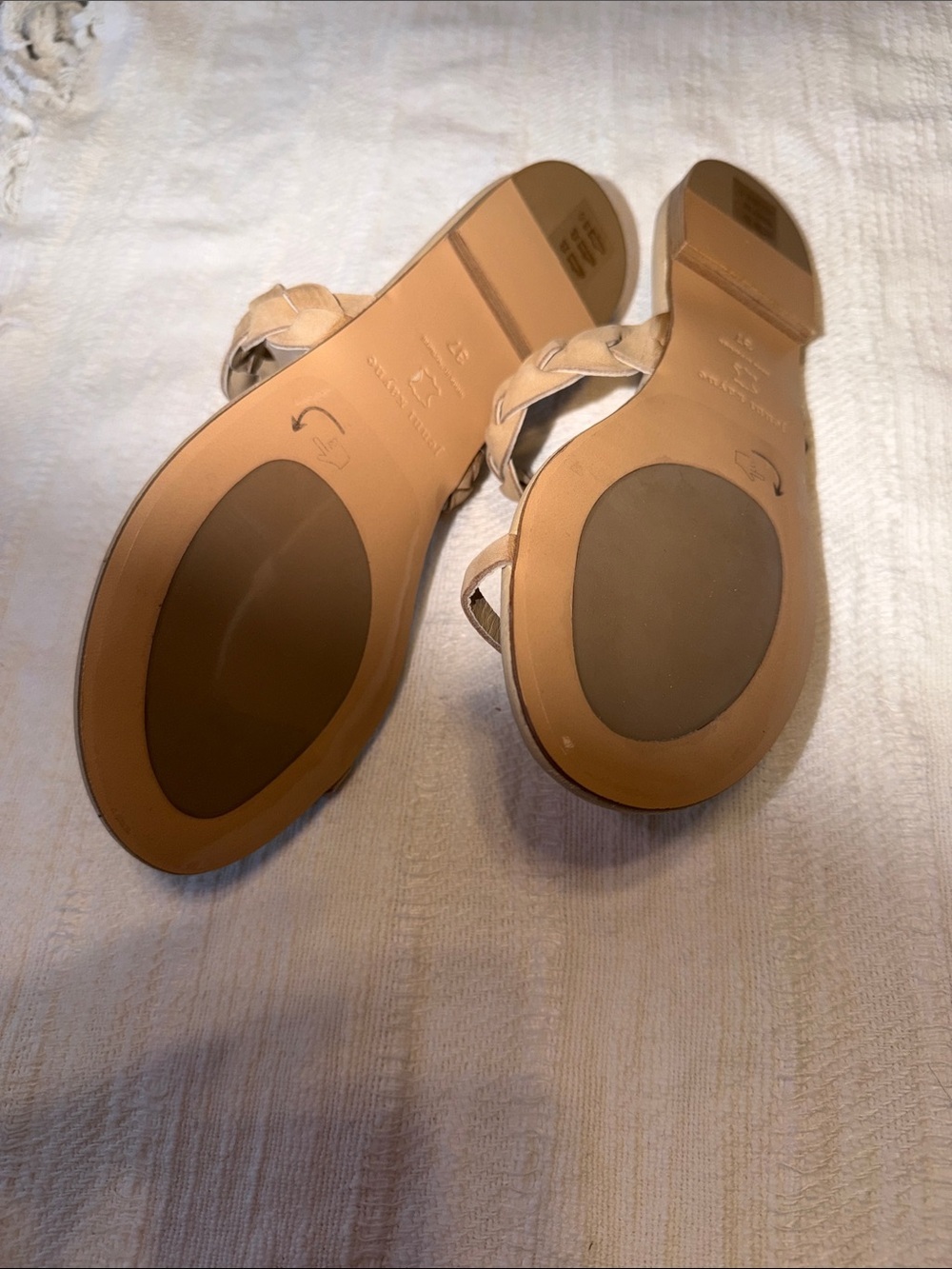 Jenni Kayne Leather Braided Strap Sandal, Natural, Size 37, New in Box - Picture 8 of 10